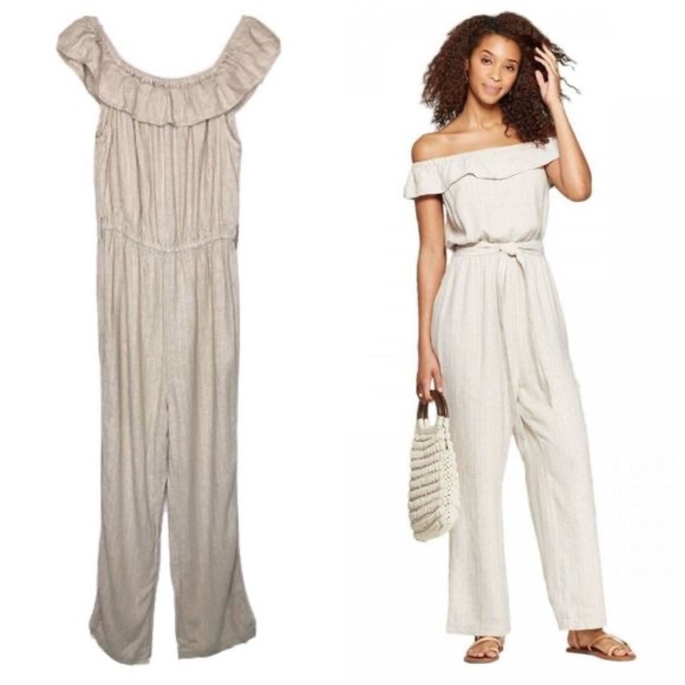 Universal Thread Jumpsuit Linen Off the Shoulder